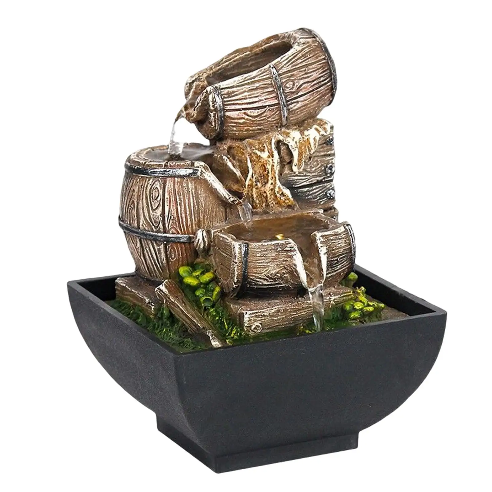 

Электрический Настольный фонтан с подсветкой, водный комнатный фонтан-водопад для медитации