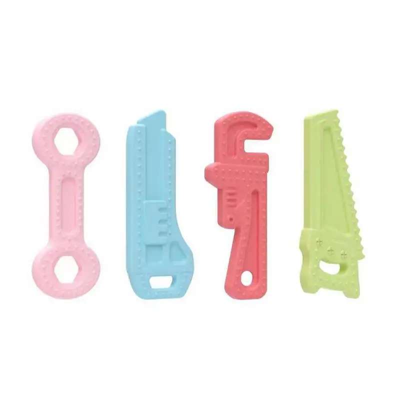 

Kids Teething Toys Silicone Kids Molar Teether Chew Toys Hammer Wrench Spanner Pliers Shape Molar Teether Soothe Babies Gums For