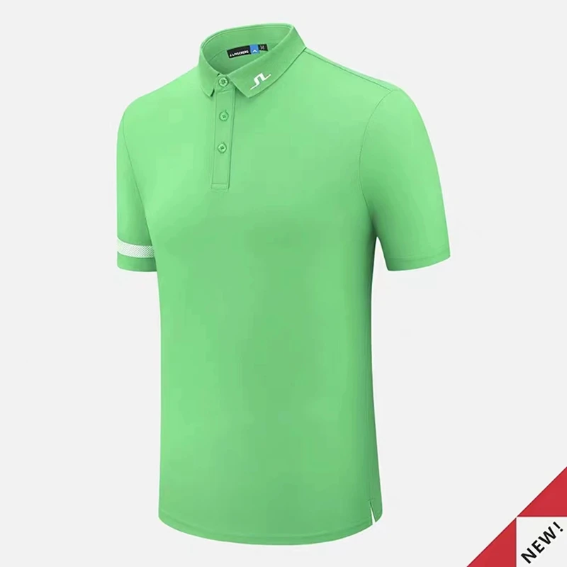 2023 Men's Short Sleeve Golf T-shirt Korean Version Slim Elastic Breathable Quick Drying Comfortable Sports Casual Clothes