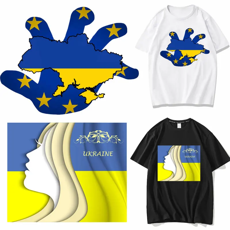 

Ukraine National Ism Flag Patches on Clothes Iron-on Transfers for Clothing Stickers Accessories for Women's T-shirt Applique