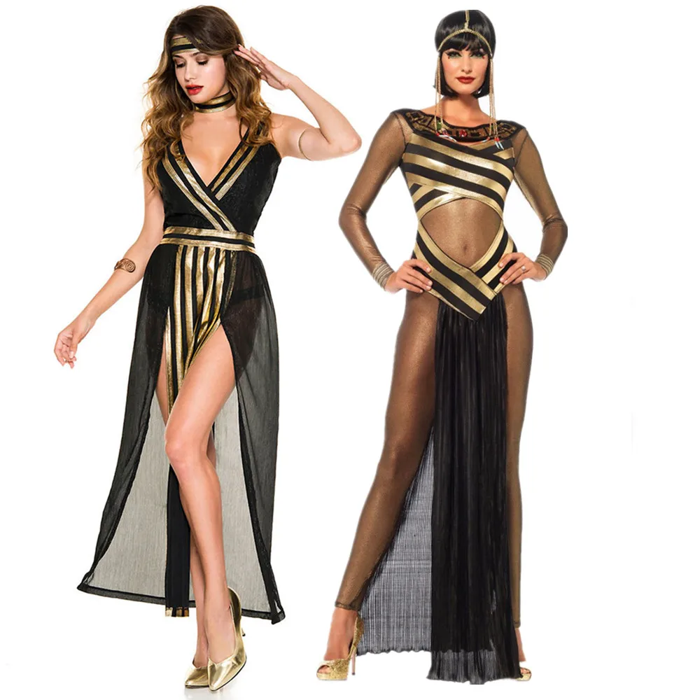Deluxe Queen Of the Nile Adult Egyptian Cleopatra Costume for women's Sexy halloween Cosplay Party Fancy Dress Outfit Costume