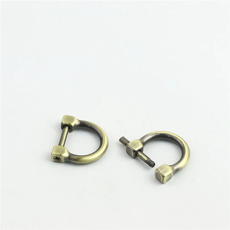 20pcs 13mm Metal Openable D Ring Buckles Detachable Screw Handbag Strap Clasp Hook DIY Bags Leather Hardware Accessories