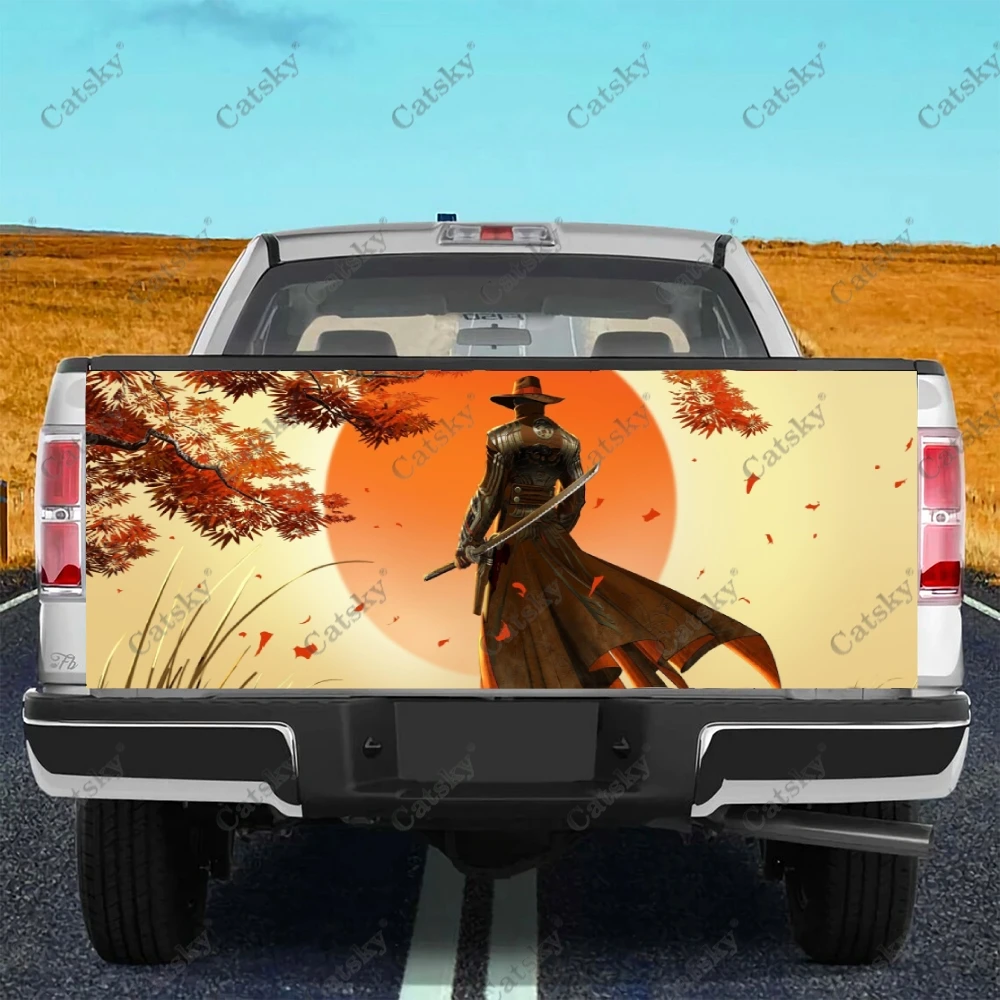 

Японский самурай на заказ защитная виниловая наклейка на багажник автомобиля Наклейка на капот автомобиля полная фотография наклейка для внедорожника пикапа