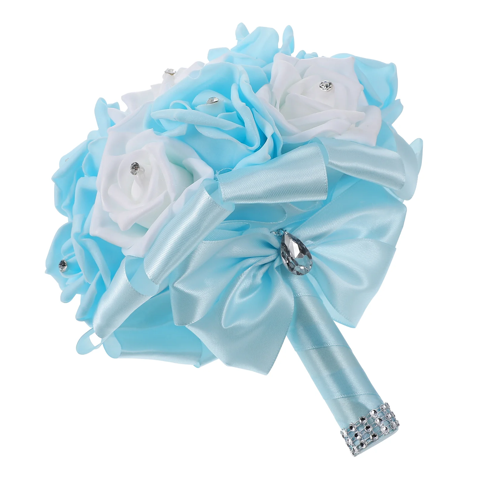 

Holding Flowers Bouquets Artificial Party Rhinestones Wedding Bridesmaid Rose Decor Delicate