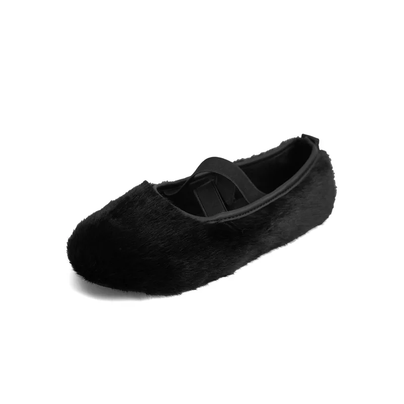 2024 осенняя новая женская обувь без шнуровки на плоской подошве с круглой