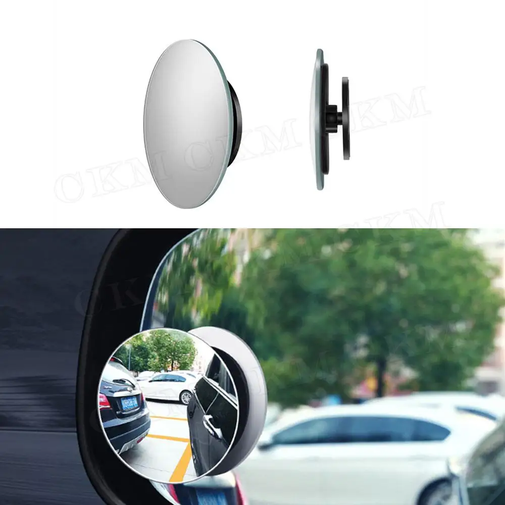 

360 Degree HD Blind Spot Mirror For Reverse Frameless Ultrathin Wide Angle Round Convex Rear View Mirror Car Accessories