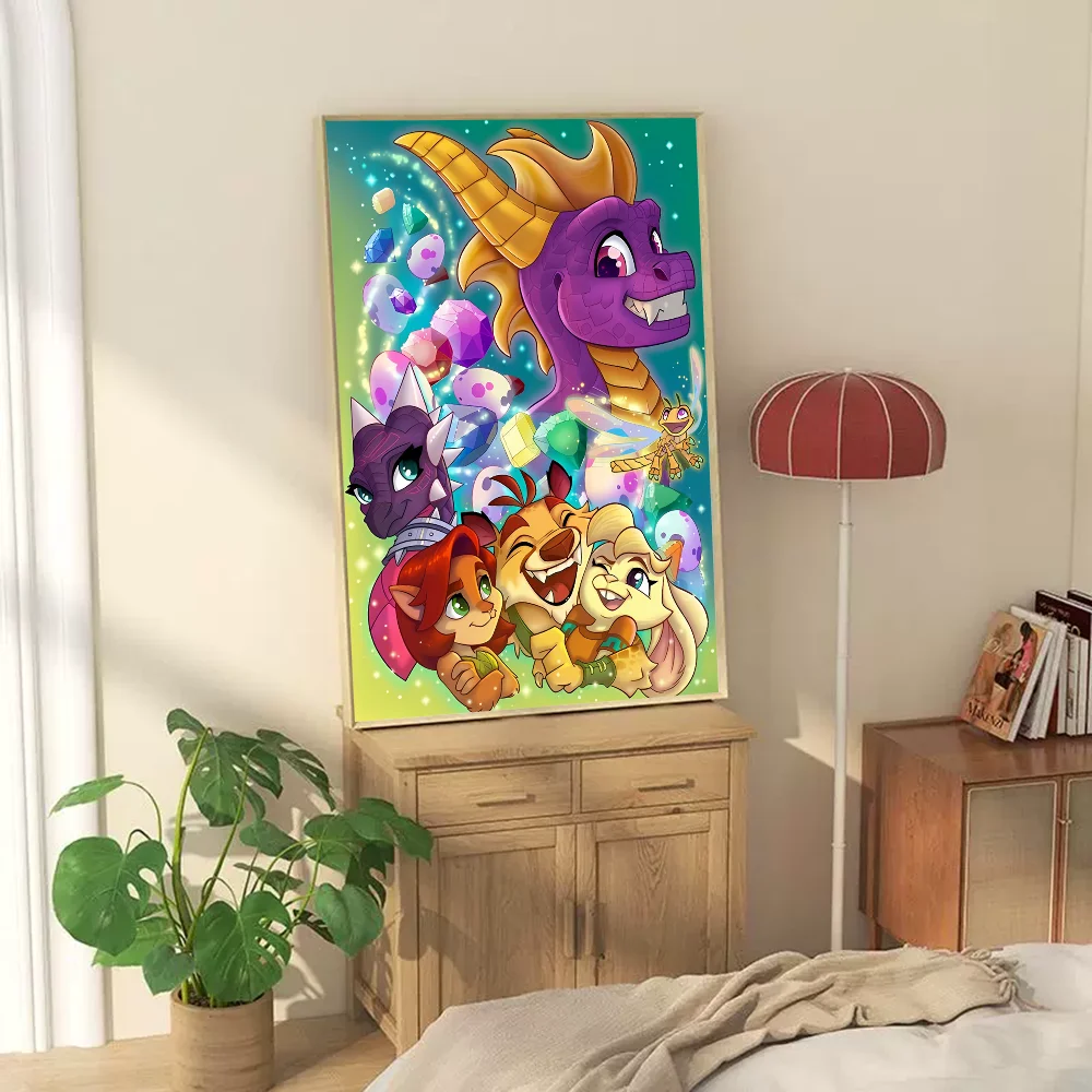 S-Spyro R-Reignited T-Trilogy DIY Sticky Poster Fancy Wall Sticker For Living Room Bar Decoration Decor