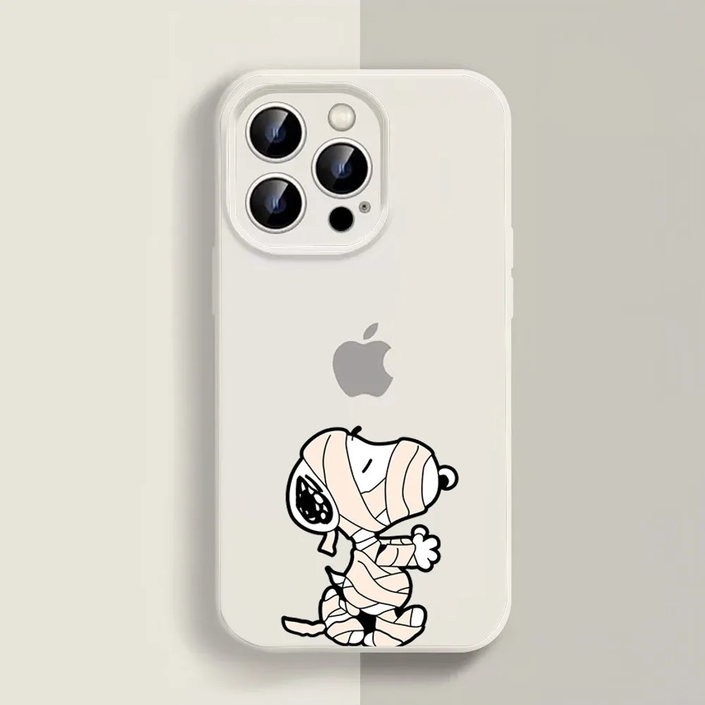 Cartoon S-Snoopy Phone Case For Iphone 11 13 14 15 16 Pro Max X Xr Xs Se2020 12mini White Cover