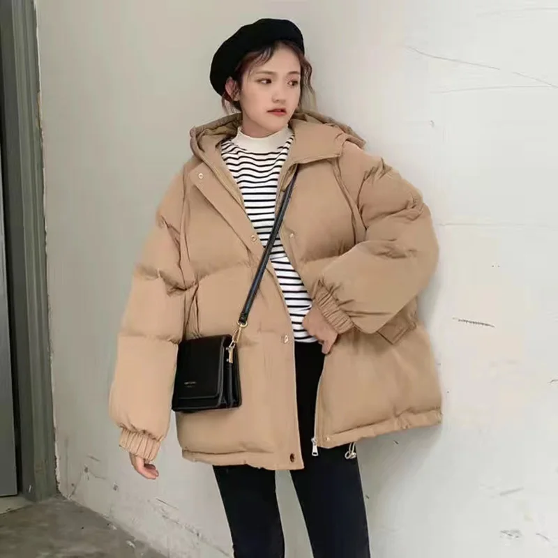2022 new Women Parkas jacket Fashion solid thick warm winter hooded jacket coat winter parkas solid outwear jacket