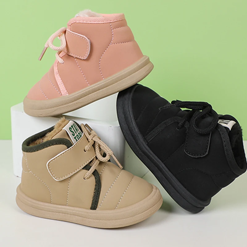 

Winter Baby Snow Boots Children Warm Thicken Cotton Shoes Boys Girls Fashion Winter Short Boots