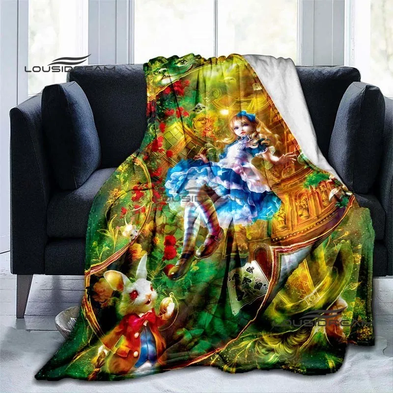 

Alice Cute Cartoon Throws Blanket Alice in Wonderland Blanket for Bed Adults and Children Bedroom Living Room Decoration Sofa