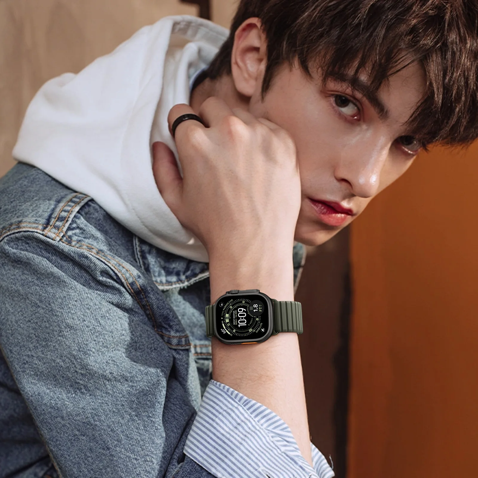 Ремешок для Apple Watch Ultra 3, 49 мм, 46 мм, 45 мм, 44 мм, 42 мм, магнитный силиконовый браслет Correa iWatch Series 11, 10, 9, 8, 7, 6, 5, Se 3 (art.: 3920dabffae61) - 3920dabffae61