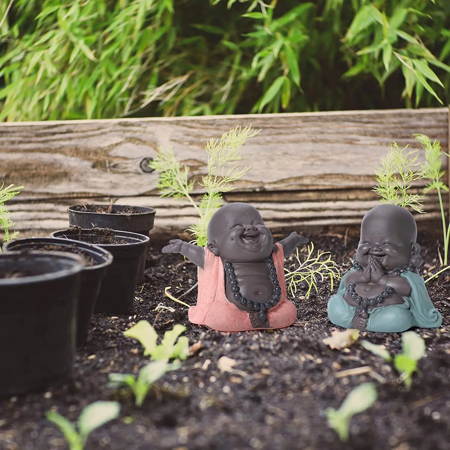 Статуя Будды смайлик маленькая керамическая статуя фигурка монаха милая Будда