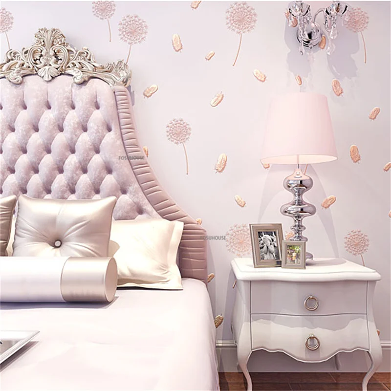 

Самоклеящиеся обои из нетканого материала с изображением одуванчиков и перьев, 3D обои для спальни, гостиной, настенные Стикеры для детской комнаты