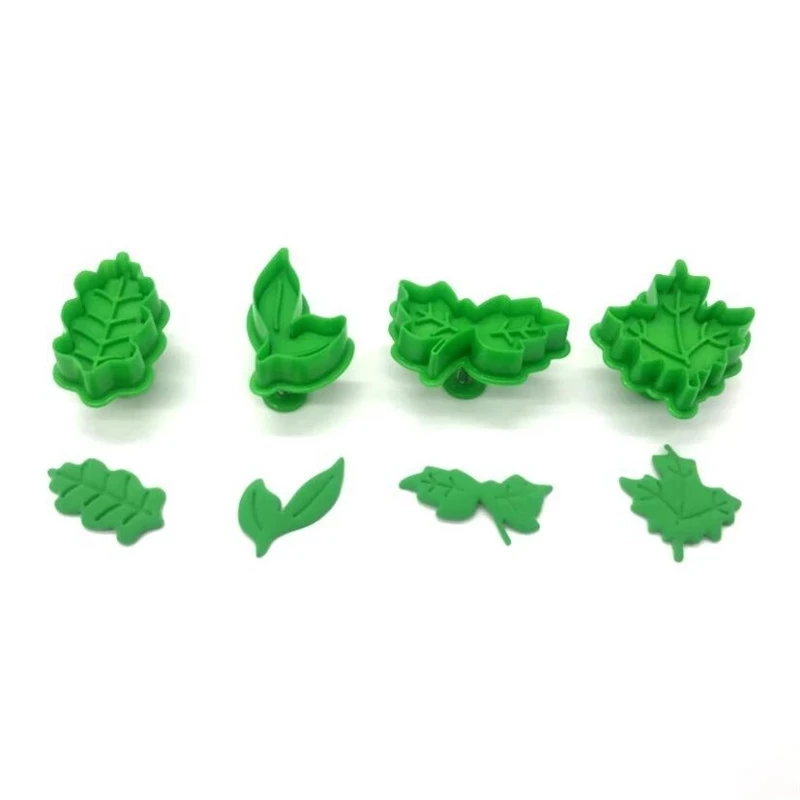 

New 4Pcs Cookie Cutters Moulds Leaf Shape Baking Fondant Pastry Decor Chocolates Biscuit Stamp DIY Mold Plastic Kitchen Tools