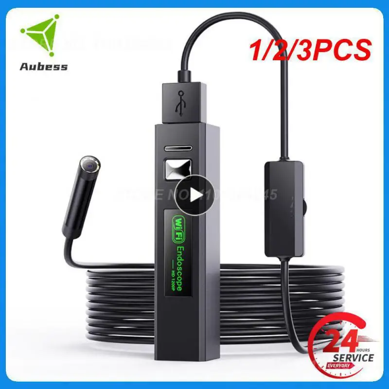 

1/2/3PCS Industrial Endoscope Camera 8mm Lens HD 2.0MP USB-C WIFI Wireless Inspection Borescope Waterproof 8LED For IPhone