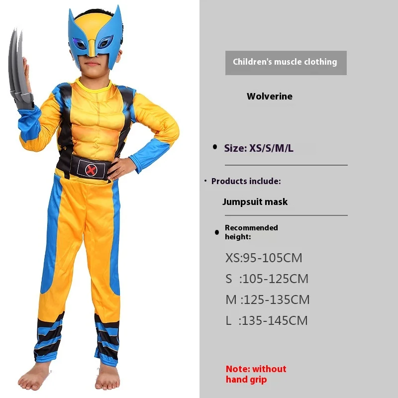 Комбинезон Росомаха Косплей Костюм Хэллоуин Рождество Детский Новогодний