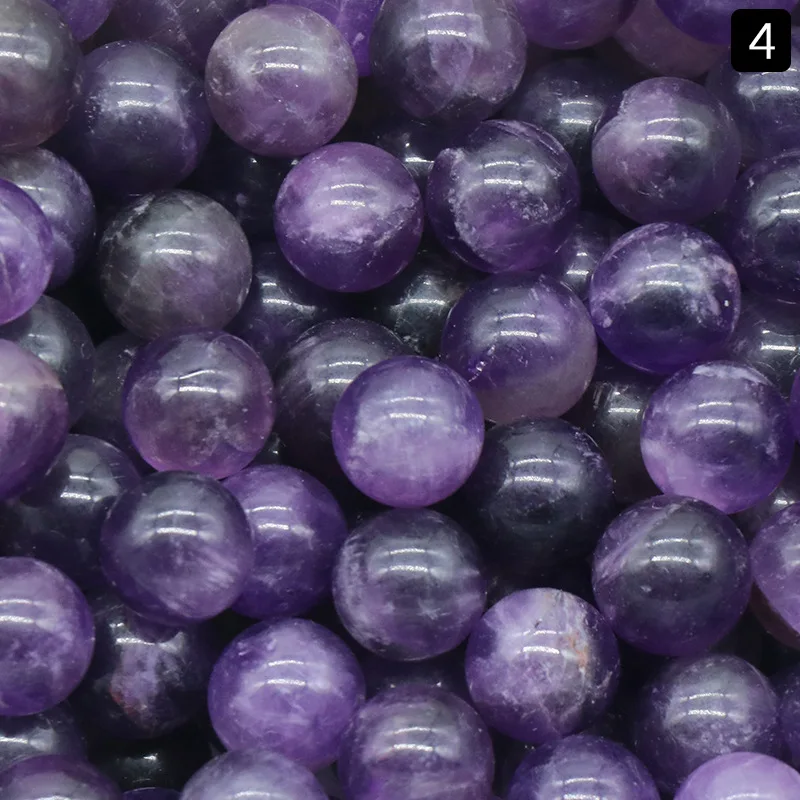 

6PCS Amethyst 10MM Round Stone Beads for DIY Making Jewelry NO-Drilled Hole Reiki Healing Energy Stone Crystal Sphere Balls