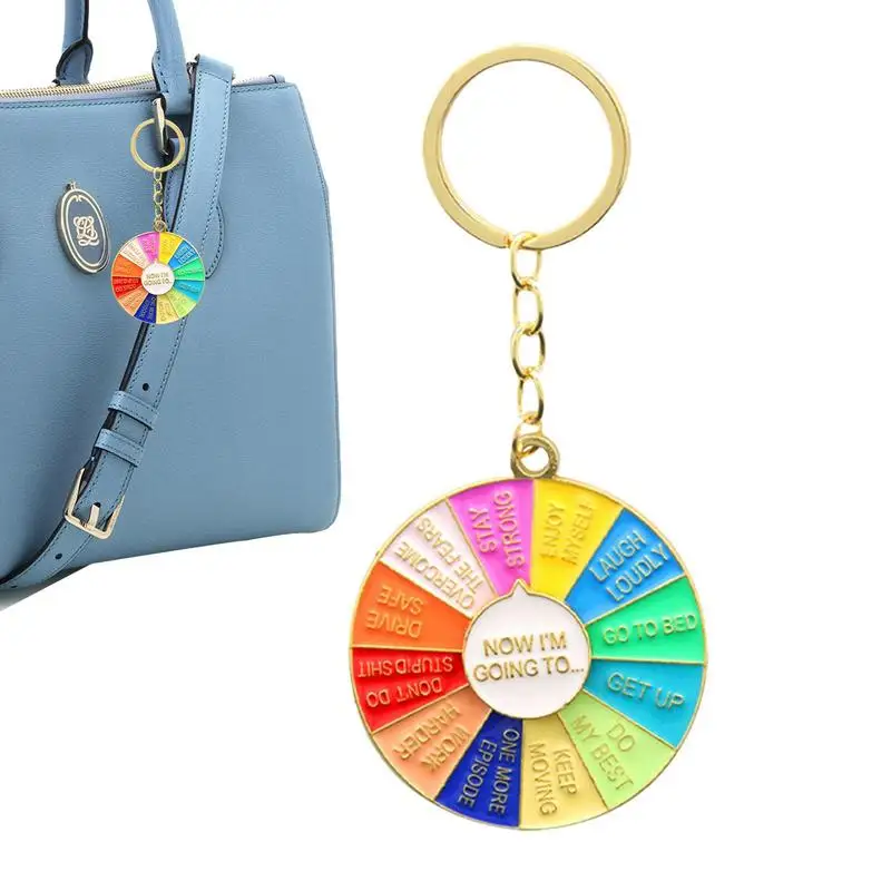 

2023 Rainbow Turntable Keychain Collectible Metal Turntable Keychain Pendant Women And Men Jewelry Accessories Car Trinket Gift