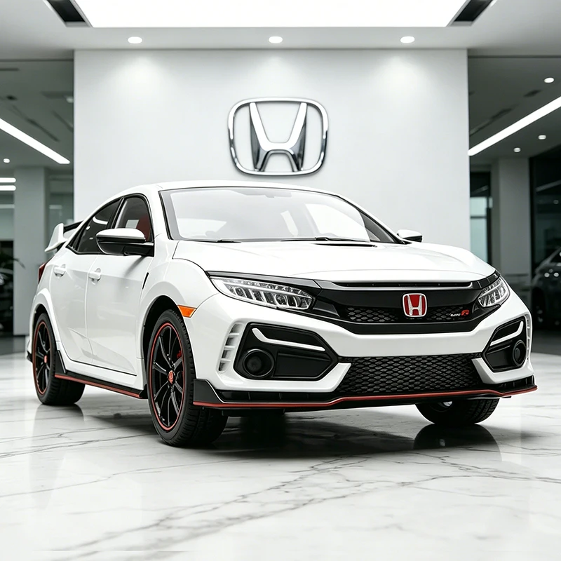 Фото НОВИНКА: Коллекционная модель автомобиля Honda Civic Type-R 2020 года, масштаб 1:18, литая под давлением, для коллекции и в подарок №1