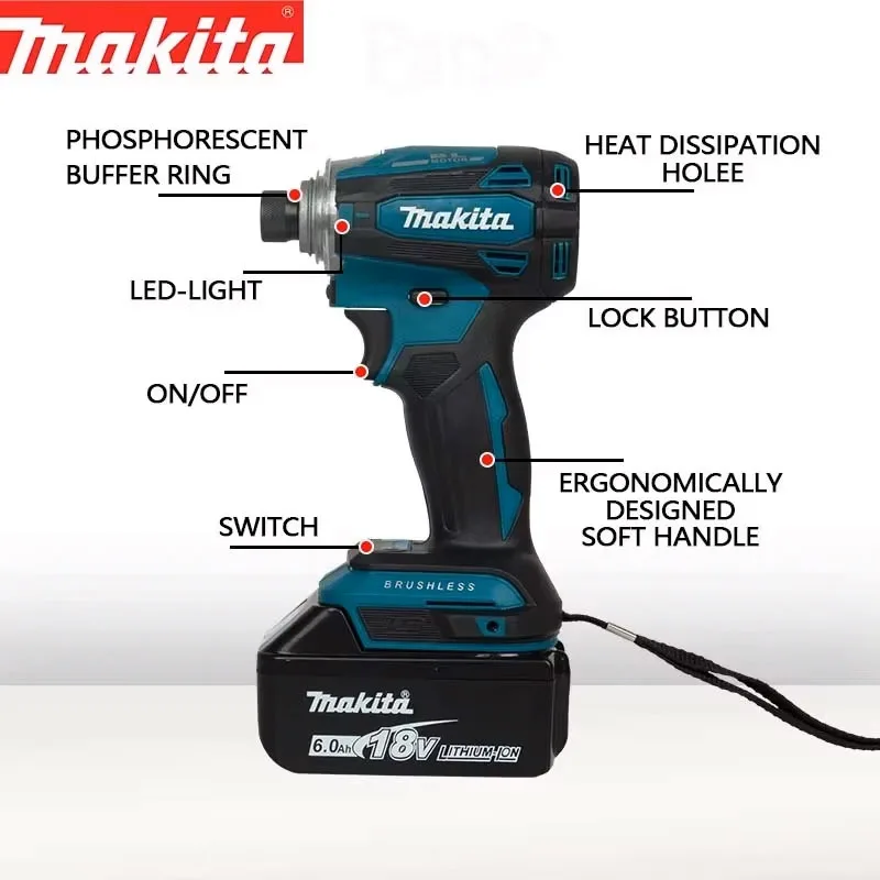 2024 Makita DTD171 ударный Драйвер 18 в BL Мотор Чистый инструмент двигатель бесщеточный