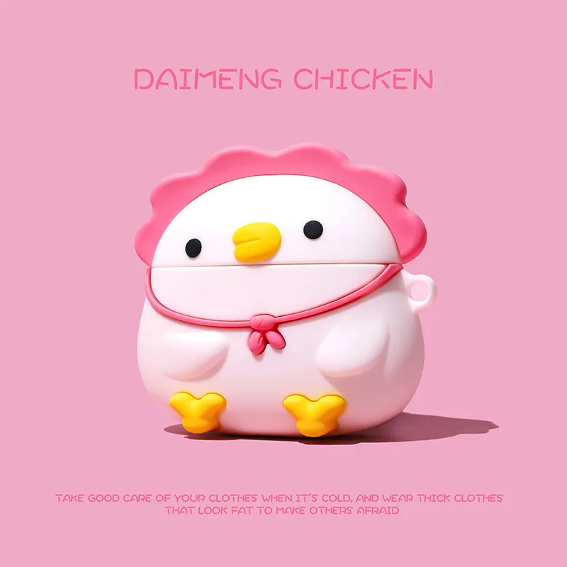 

Cartoon Cute chicken For airpods case Silicone Cover For airpods 1 2 Case Earphone 3D Headphone case Protective For Airpods Pro