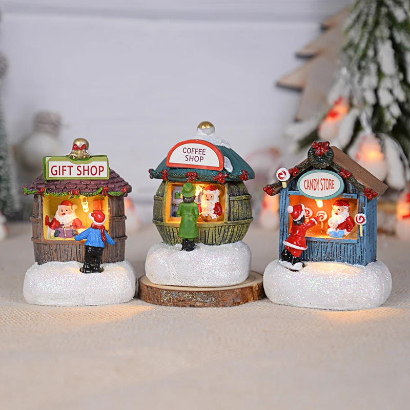 Светодиодная смола 1 шт. искусственная комната настольная кукла рождественский