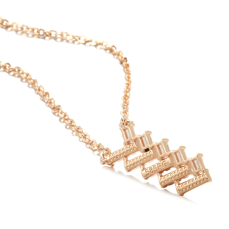 Ожерелье женское из розового золота 585 пробы с натуральным Цирконом |