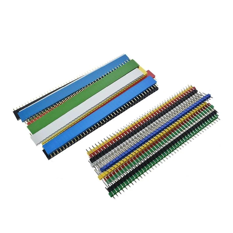 12 шт., 2,54 мм, черный + белый + красный + амарело + черный + синий, одноцветная мужская линия, 1X40 1*40 контактный разъем, Tira ROHS CGKCH090, женский