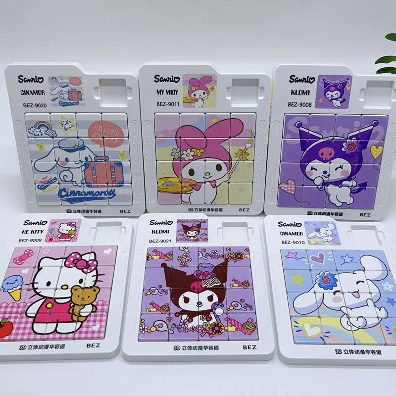 

Creative Sanrio Kuromi Cinnamoroll 3d Animation Klotski Game Sliding Magnetic Puzzle Children'S Educational Toy Push Plate
