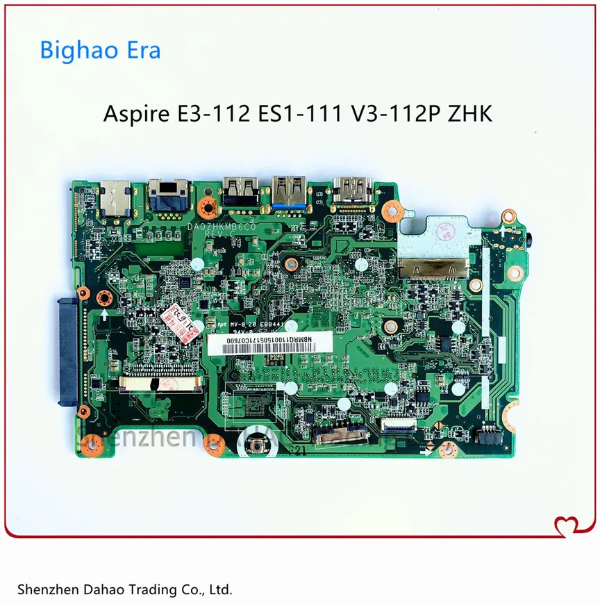 (Бесплатная доставка) DA0ZHKMB6C0 для Acer Aspire E3-112 ES1-111 ZHK материнская плата ноутбука DDR3L с
