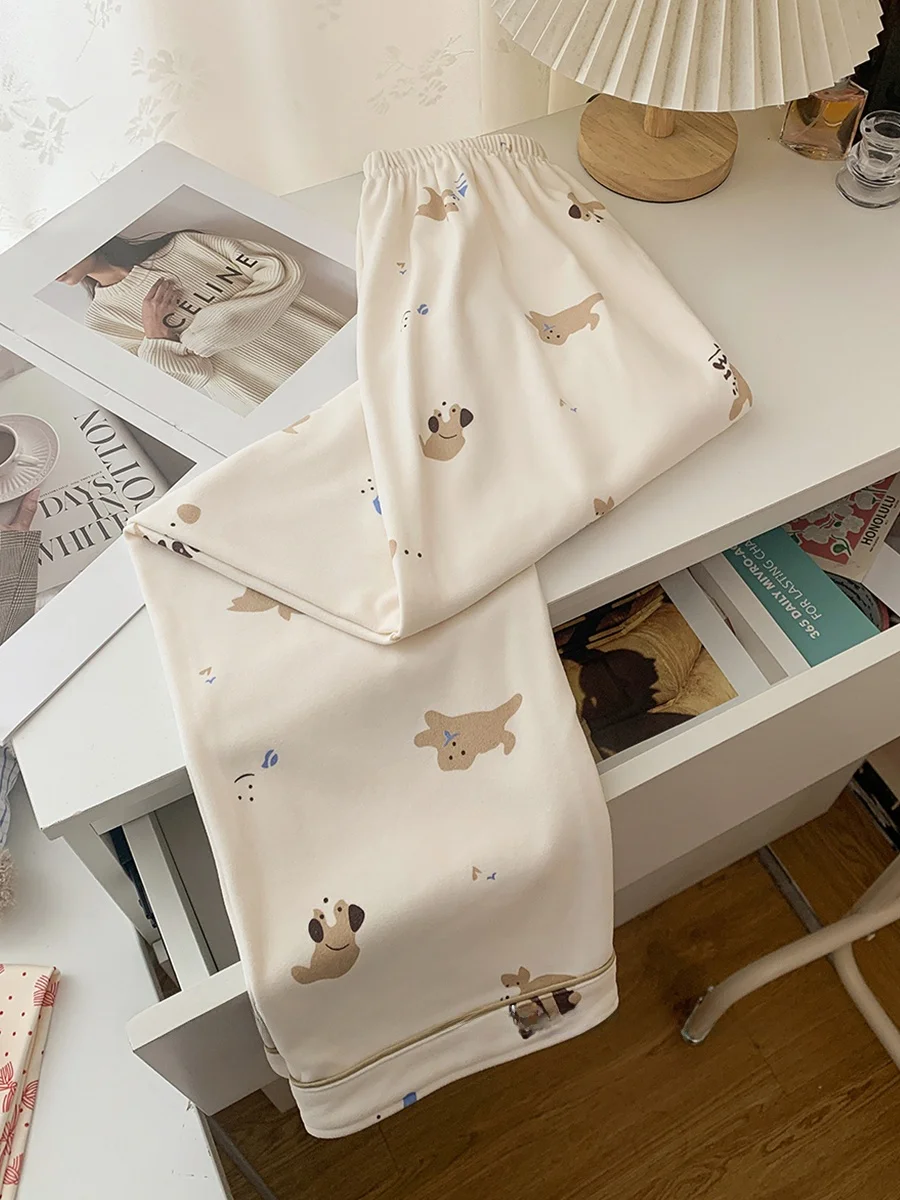 Японская мода милый домашний щенок осенне-зимняя бархатная пижама с героями