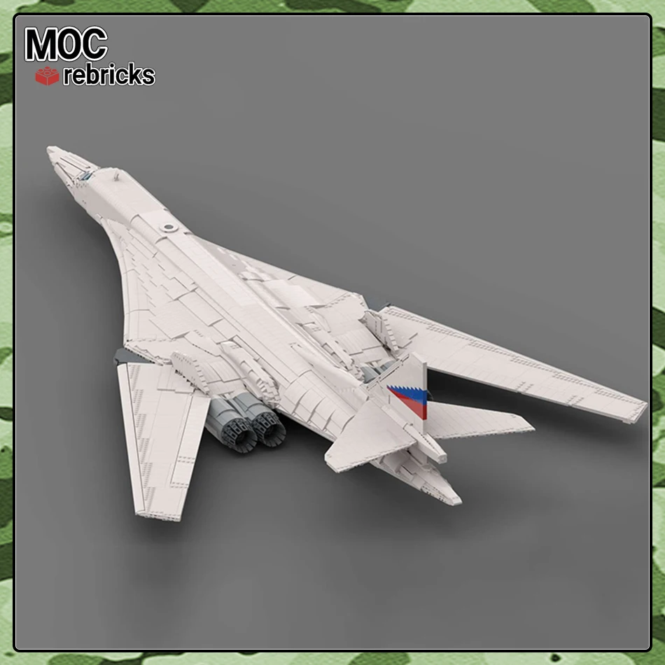 Военная серия WW2 MOC Bricks TU-160 Белый Лебедь Стратегический бомбардировщик