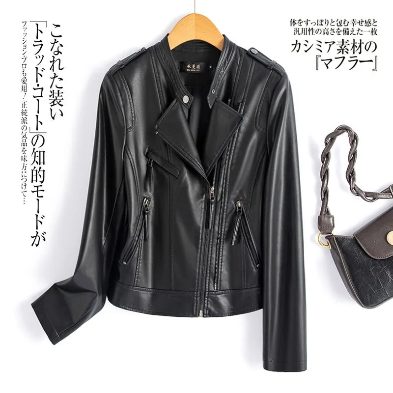 Новое кожаное облегающее платье женская короткая весенне-осенняя узкая кожаная