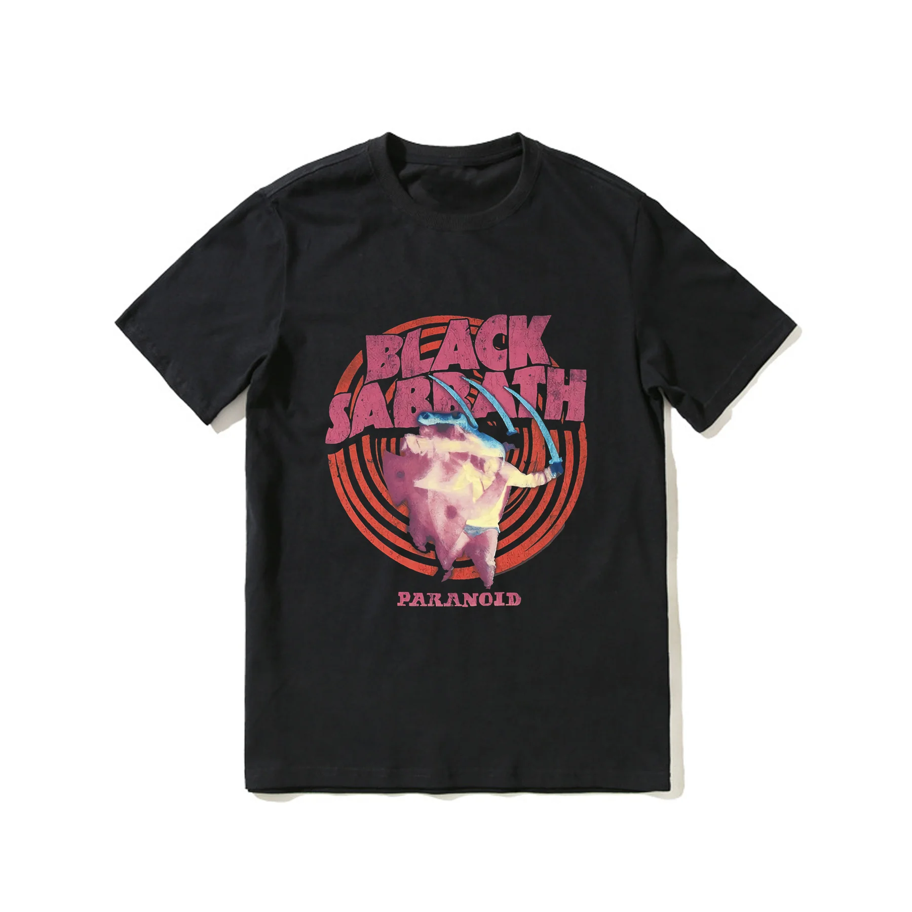 

2023 Hot Sale Summer 100% Cotton Black Sabbaths Amplified Collection Paranoid T Shirt Men Cool Tee Hip Hop Streetwear T-shirt