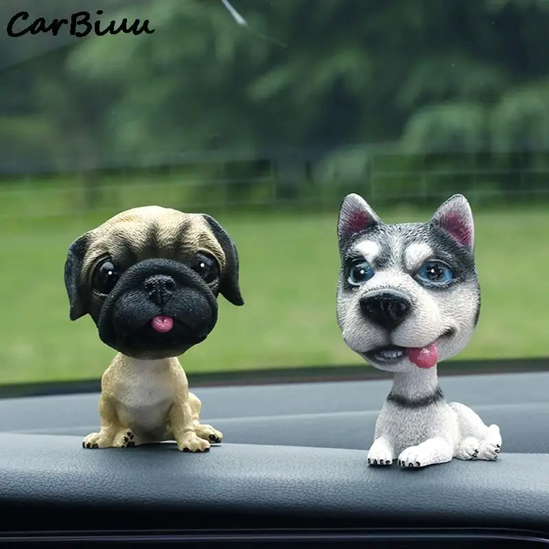 

Dog Funny Shaking Head Toys Cute Puppy Dolls Swing Car Ornaments Auto Interior Decor Car Dashboard Toys Accessories