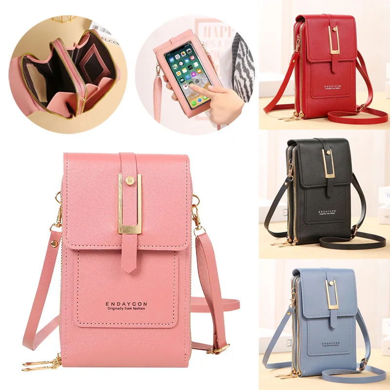 

Women Bags Soft Leather Wallets Touch Screen Cell Phone Purse Crossbody Shoulder Strap Handbag for Female Cheap Women's Bags