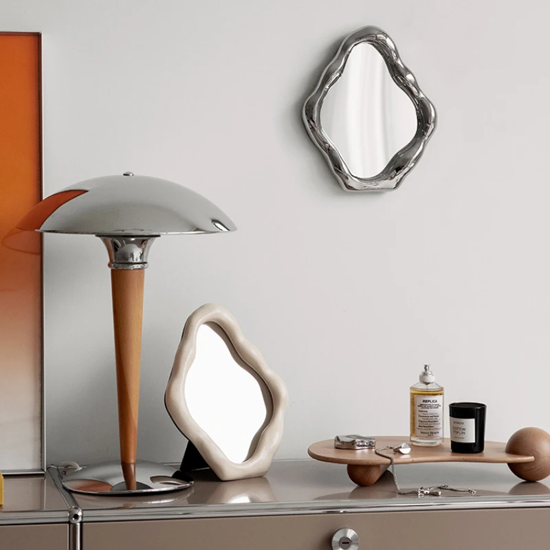 

Small Irregular Vanity Wall Mirror Decorative Cosmetic Makeup Mirror Table Decoration Bedroom Espelho De Maquiagem Room Decor