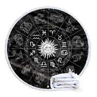 aesthetic zodiac pattern microfiber round beach towel beach summer swimming beach towel yoga travel bath towel gift