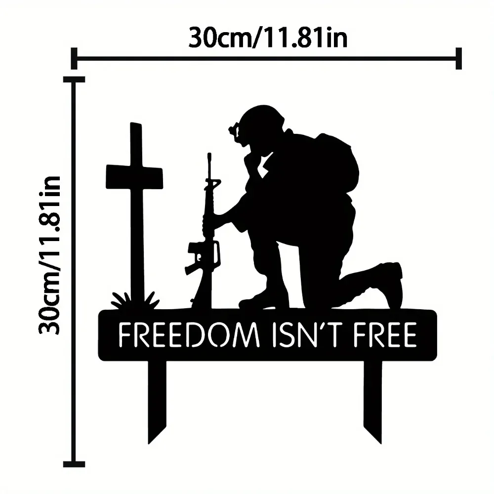 The Freedom Is Not Free Yard стойки военный Железный силуэт памяти для павших солдат