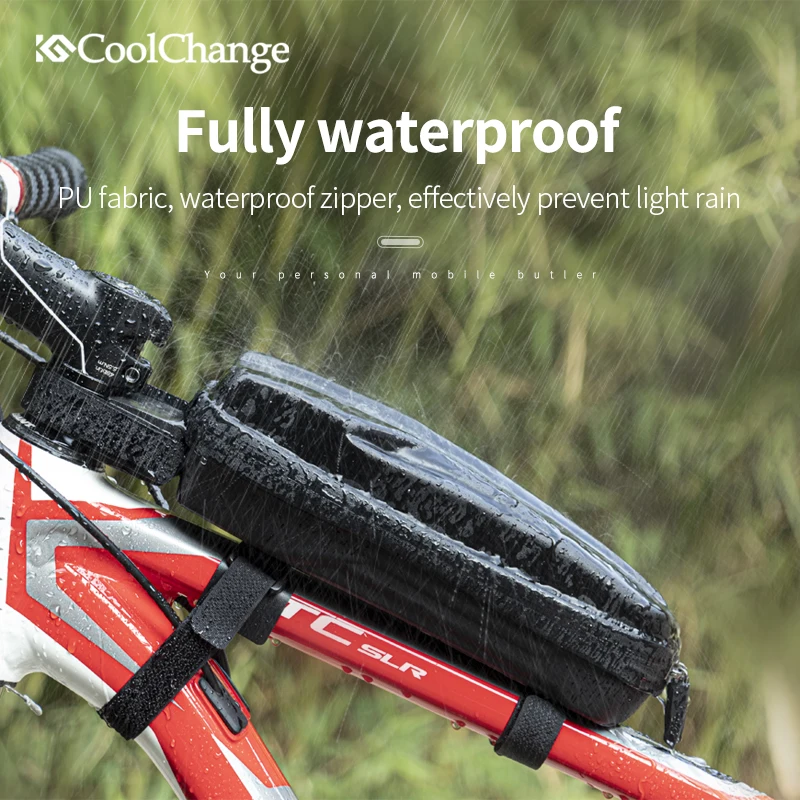 

CoolChange Bicycle Bag Streamline EVA Hard Shell Scooter Storage Bike Bags Rainproof Front Frame Top Tube Cycling Pannier