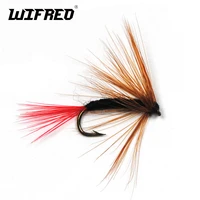 wifreo 10pcs 10 brown hackle may fly red tail fishing fly trout baits fly