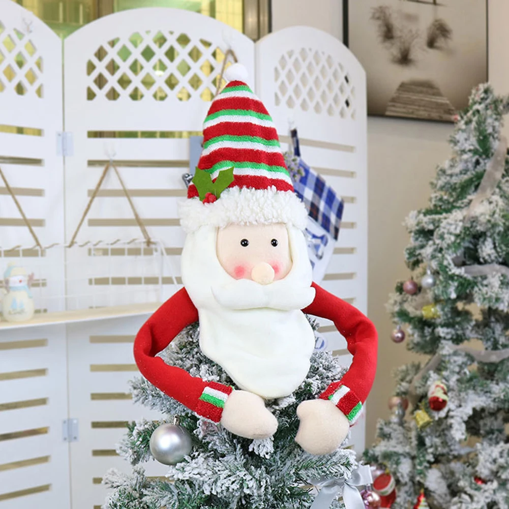 

Топпер для рождественской елки, праздничный олень, милый обнимающий снеговик, милое украшение для дома, Санта-Клаус, украшение для вечеринк...