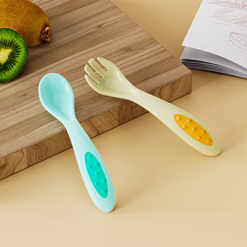 

Food Grade PP Material Baby Fork Spoon Children's Meal Training Complementary Food Toddlers Feeding Tableware Cartoon Fork Spoon