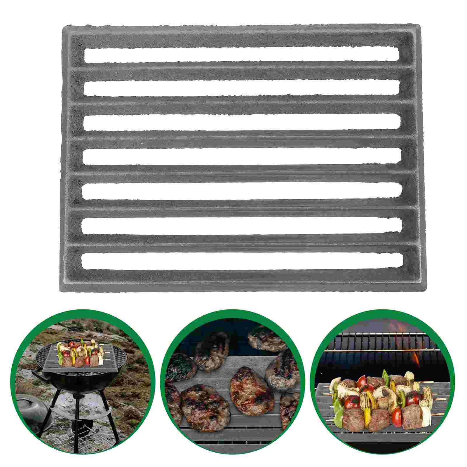 Чугунная решетка-гриль для настольной угольной черной прямоугольной решетки