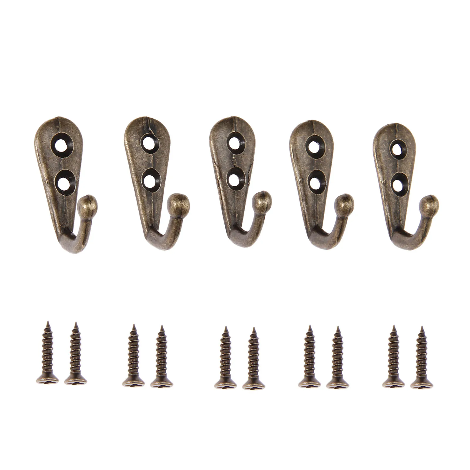 5 шт. крючков, набор, цинковый сплав, черный/золотой/серебристый/античная бронза