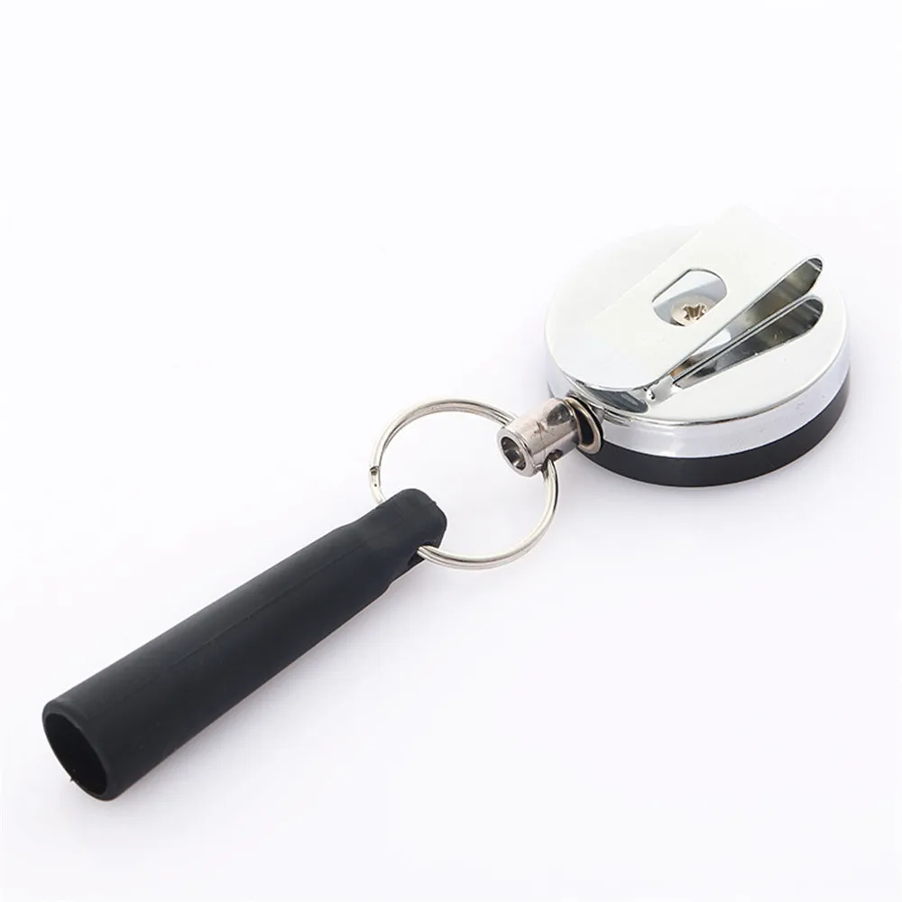 

Retractable Badge Reel Pull Pen Holder Key Ring Stainless Steel Name Tag ID Card Holder Car Key Chain Belt Clips