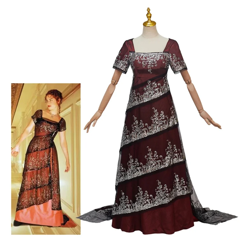 Титаник Роза Косплей Костюм Кружевное Платье Романтическое Вечернее Регентское