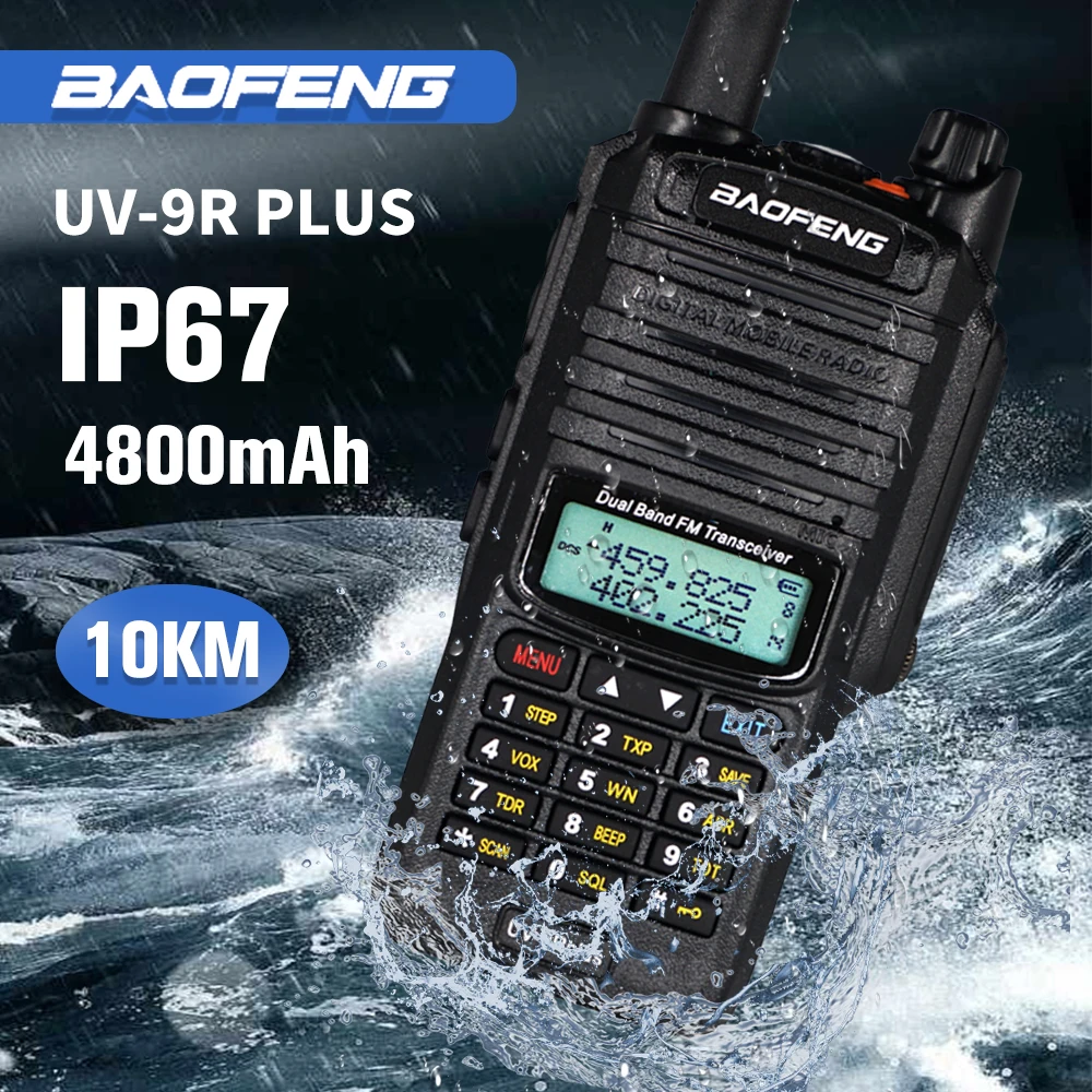

2022 Baofeng UV-9R Plus Better Uv-xr Waterproof Walkie Talkie 10w Wireless CB Ham Radio Station 50km Uhf Vhf Dual Band Radio PX