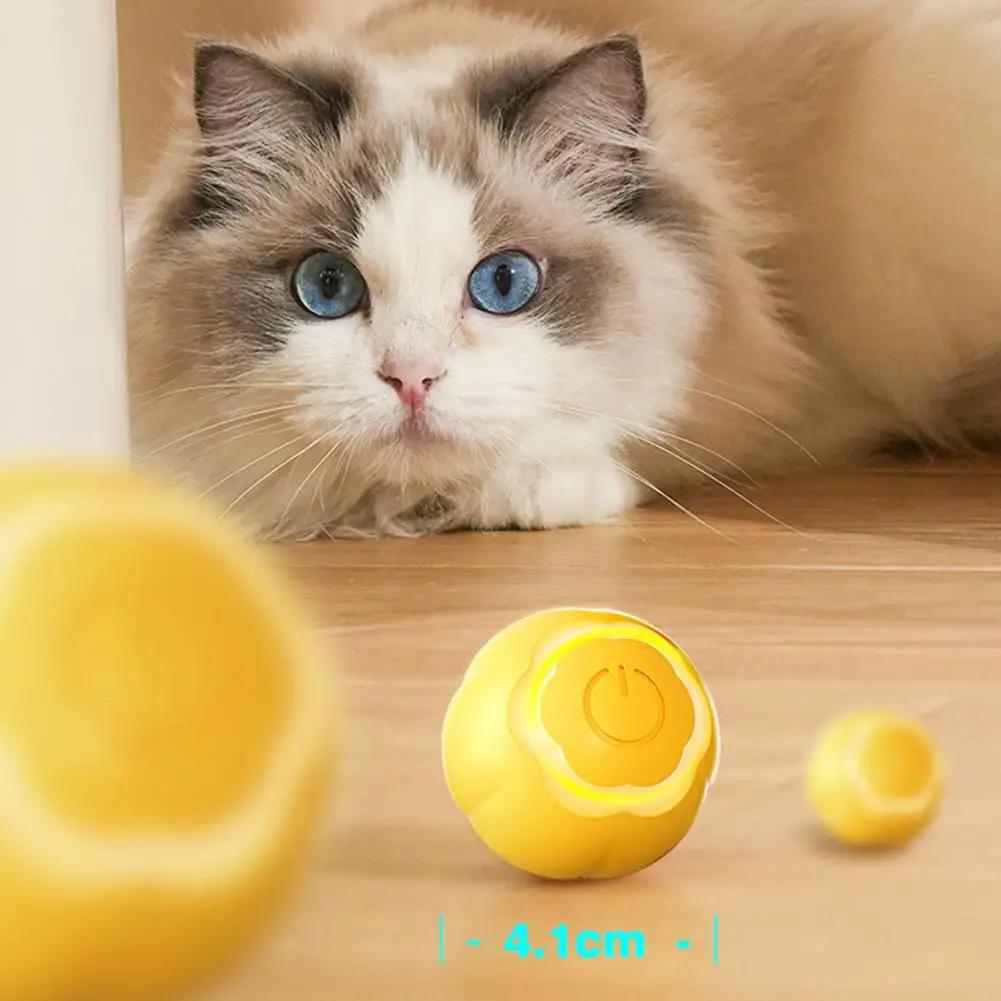 

Electric Cat Toy Interesting Obstacle Avoidance Compact Size Indoor Kitten Moving Rolling Ball Toy with Light Pet Supplies